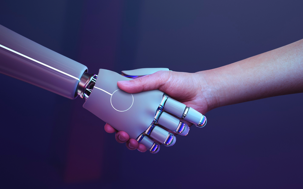 AI and Human handshake