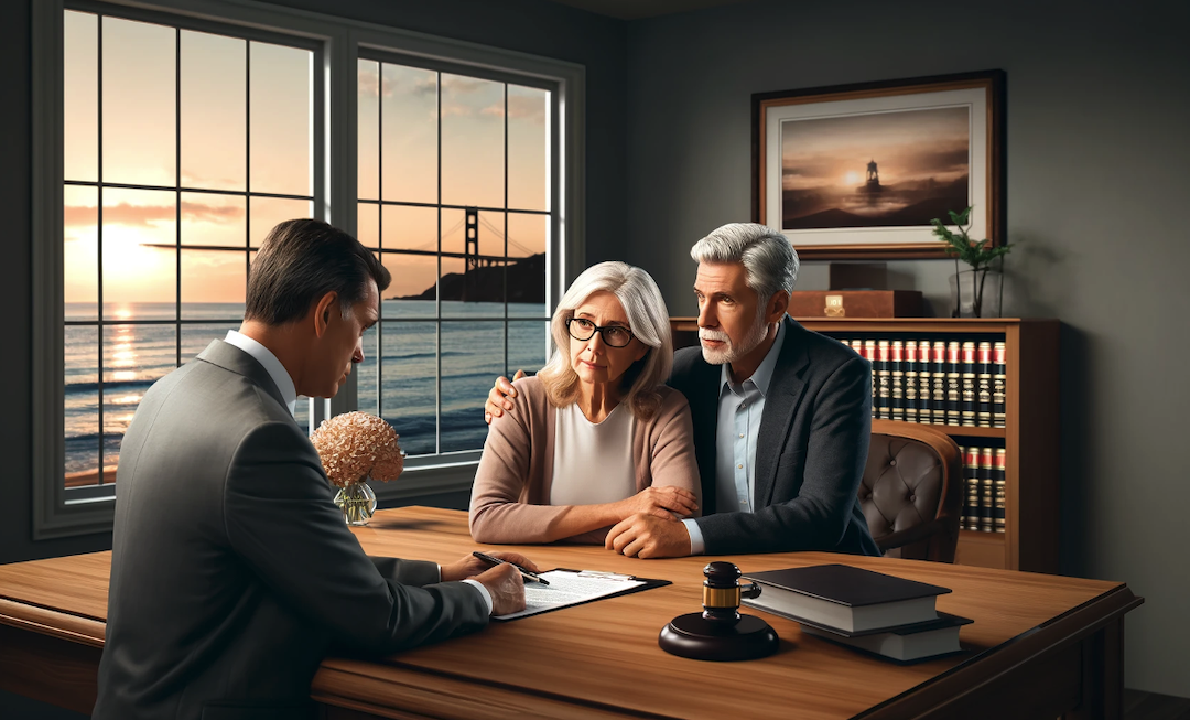 Gray Divorce couple in a law office