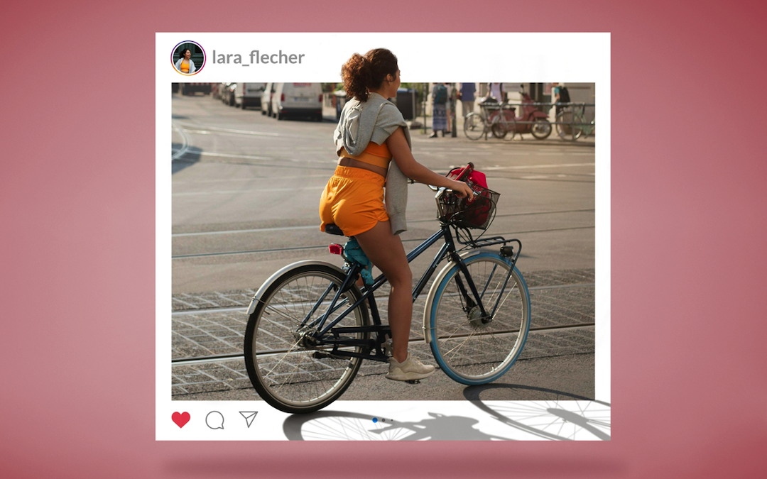A woman on bicycle